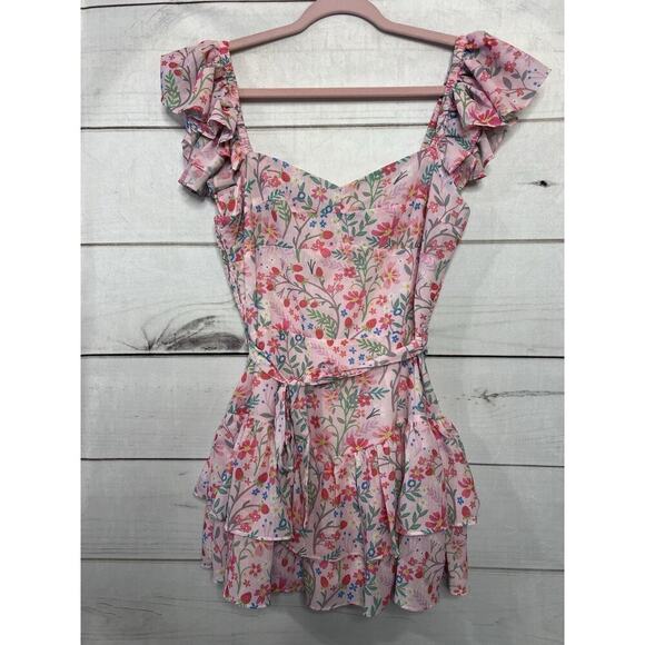 Sincerely Ours Dress Size Medium Strawberries Flowers Pink Perfect For Spring - Picture 1 of 7